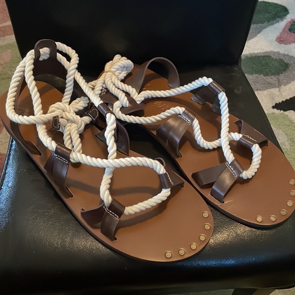 J.Crew Veg Leather Rope Lace-Up Sandals-New - Picture 5 of 6